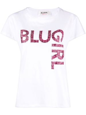 Blugirl embellished-logo cotton T-shirt - White