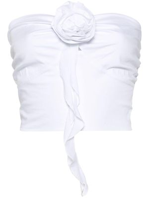 Blugirl floral-appliqué strapless blouse - White