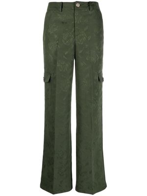 Blugirl floral-jacquard straight-leg trousers - Green