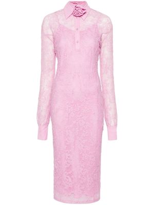 Blugirl floral-lace midi dress - Pink