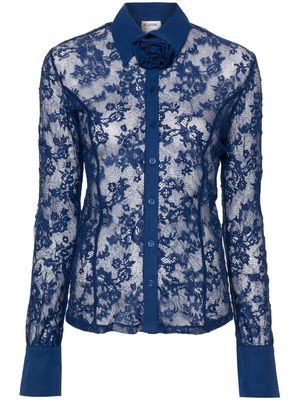 Blugirl floral-lace shirt - Blue