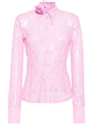 Blugirl floral-lace shirt - Pink