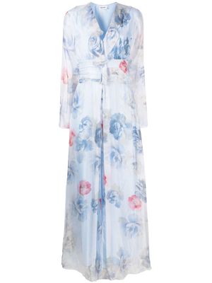 Blugirl floral-print ruffled maxi dress - Blue