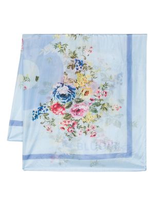 Blugirl floral-print silk scarf - Blue