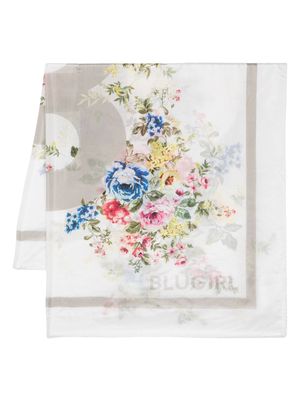 Blugirl floral-print silk scarf - Neutrals