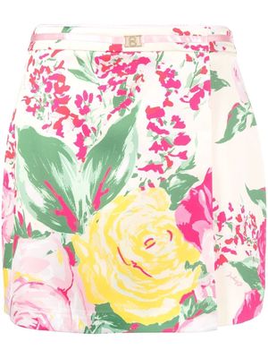 Blugirl floral-print straight miniskirt - Neutrals