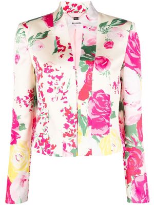 Blugirl floral-print stretch-satin jacket - Neutrals