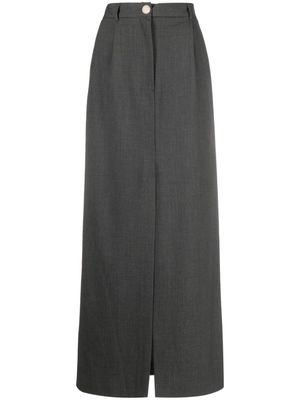 Blugirl front-slit pleat-detail straight skirt - Grey