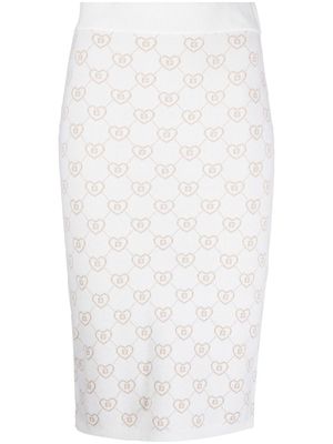 Blugirl intarsia-knit logo skirt - White