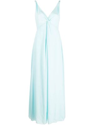 Blugirl knot-detail flared long dress - Blue