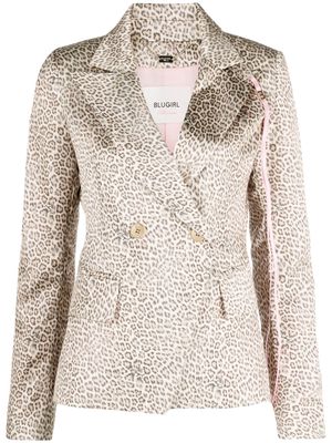 Blugirl leopard-print double-breasted blazer - Neutrals