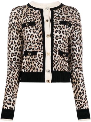 Blugirl leopard-print knitted jacket - Neutrals