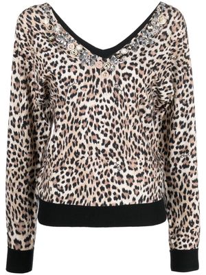 Blugirl leopard print long-sleeve blouse - Brown