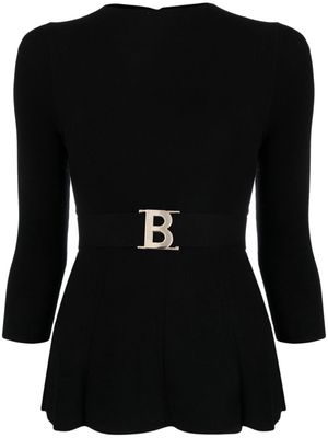 Blugirl logo-belt peplum blouse - Black