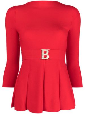 Blugirl logo-belt peplum blouse - Red