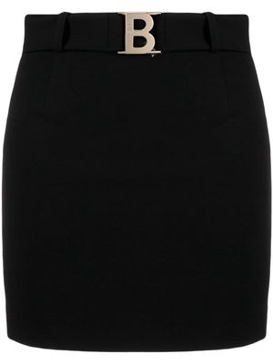 Blugirl logo-buckle dart-detailing short skirt - Black