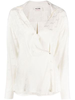 Blugirl logo-print long-sleeve blouse - White