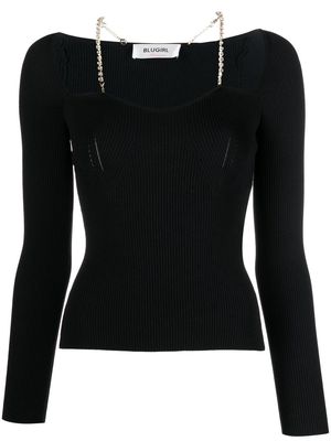 Blugirl long-sleeved knitted top - Black