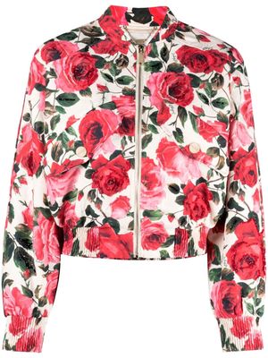Blugirl patterned floral-print bomber jacket - Neutrals