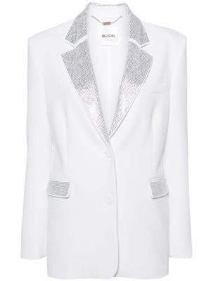 Blugirl rhinestone-embellished crepe blazer - White