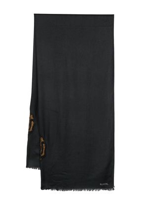 Blugirl rhinestone-embellished frayed scarf - Black