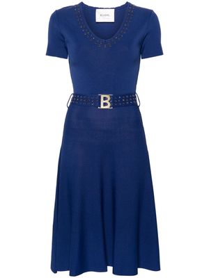Blugirl rhinestone-embellished knit dress - Blue