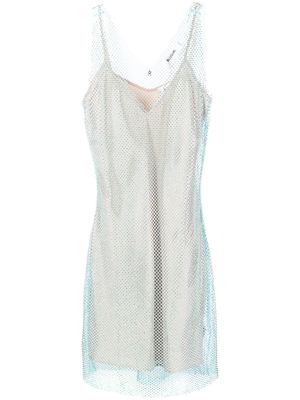 Blugirl rhinestone-embellished mesh midi dress - Blue