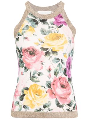 Blugirl rose-print sleeveless top - Pink