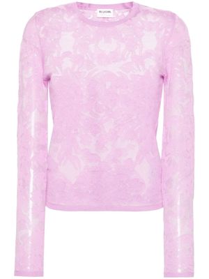 Blugirl semi-sheer lace-construction blouse - Pink