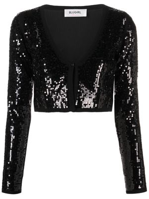 Blugirl sequin-embellished cropped cardigan - Black