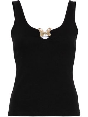 Blumarine 3D-detail ribbed tank top - Black