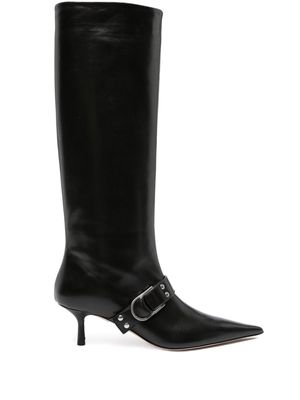 Blumarine 65mm buckle-detail knee-high boots - Black