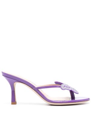 Blumarine 75mm butterfly-detail leather sandals - Purple