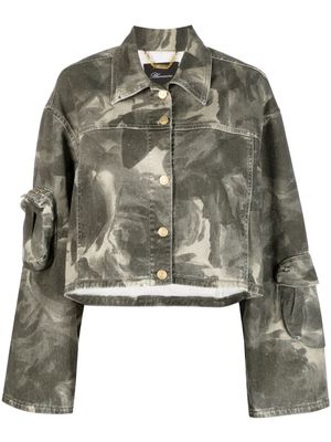 Blumarine abstract-print jacket - Grey
