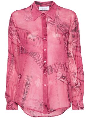 Blumarine all-over graphic-print shirt - Pink