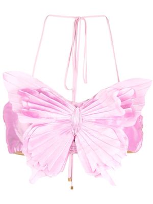 Blumarine appliqué-butterfly bralette - Pink
