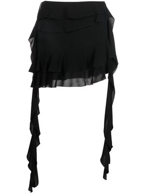 Blumarine asymmetric ruffle mini skirt - Black
