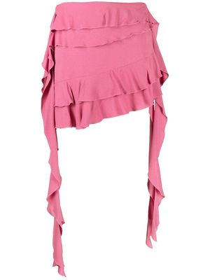 Blumarine asymmetric ruffle mini skirt - Pink