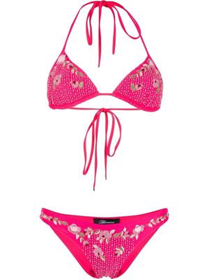 Blumarine bead-embellished bikini set - Pink