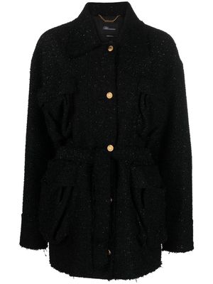 Blumarine belted bouclé jacket - Black