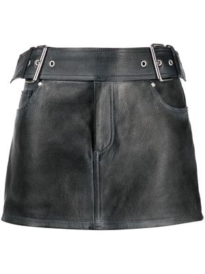 Blumarine belted leather miniskirt - Black