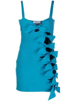 Blumarine bow-detail cut-out minidress - Blue