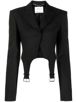 Blumarine buckle-detail cropped blazer - Black