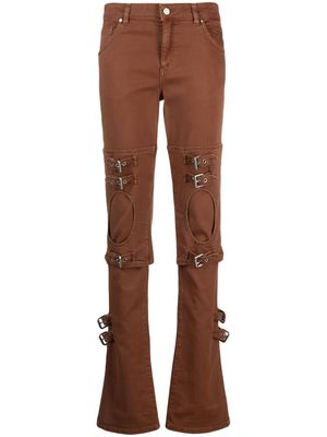 Blumarine buckle-detail jeans - Brown