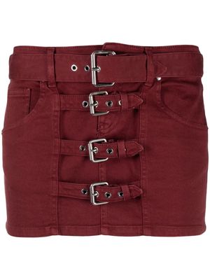 Blumarine buckle-embellished belted miniskirt - Red