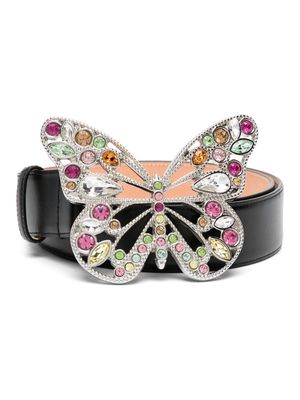 Blumarine butterfly-buckle leather belt - Black