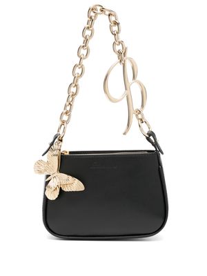 Blumarine butterfly-charm leather shoulder bag - Black