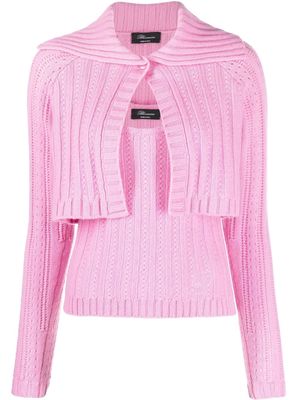 Blumarine cable-knit two-piece set - Pink