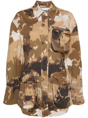 Blumarine camouflage-print shirt jacket - Brown