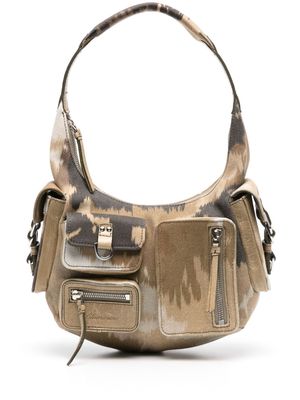 Blumarine Cargo twill shoulder bag - Neutrals